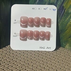 French Cat Eye Glitter Press-On Nails